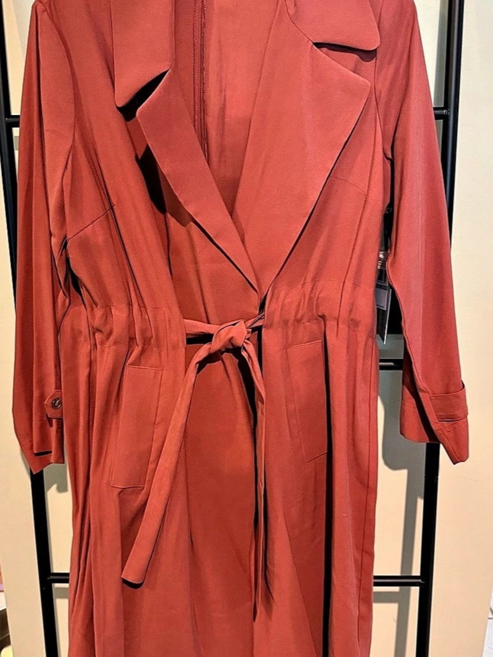 1.STATE Retro Bloom Trench Coat Red 1X